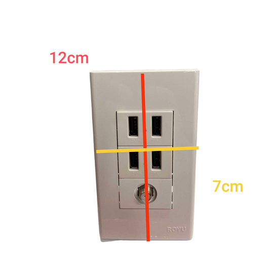 Royu multi port USB electrical outlet 2100mAh with two USB ports and standard plug features