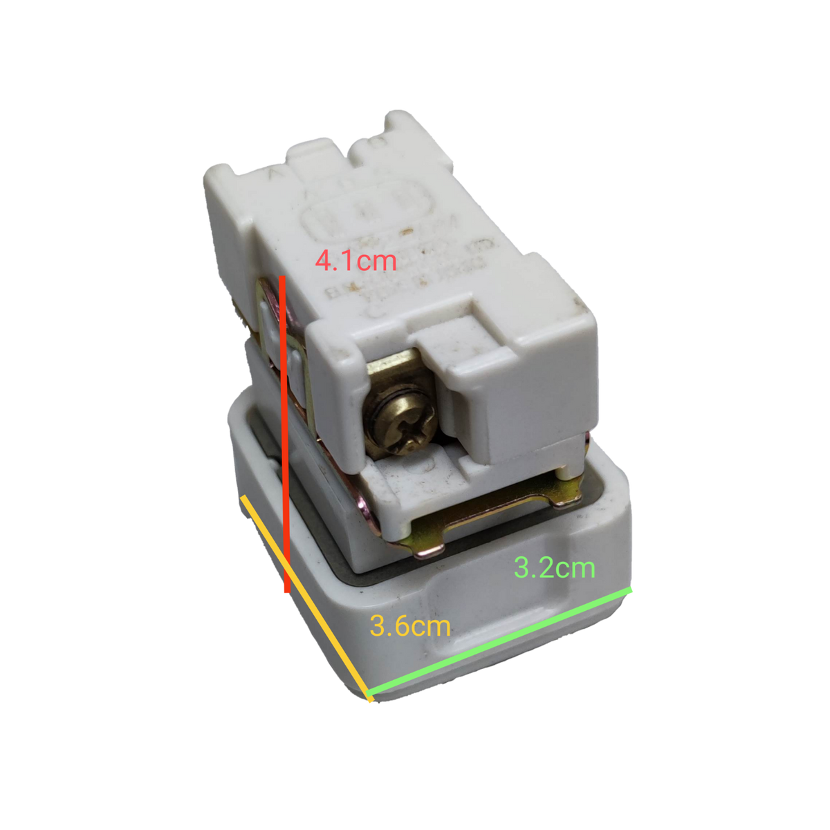 National telephone modular box device type power point switch with measurements in white