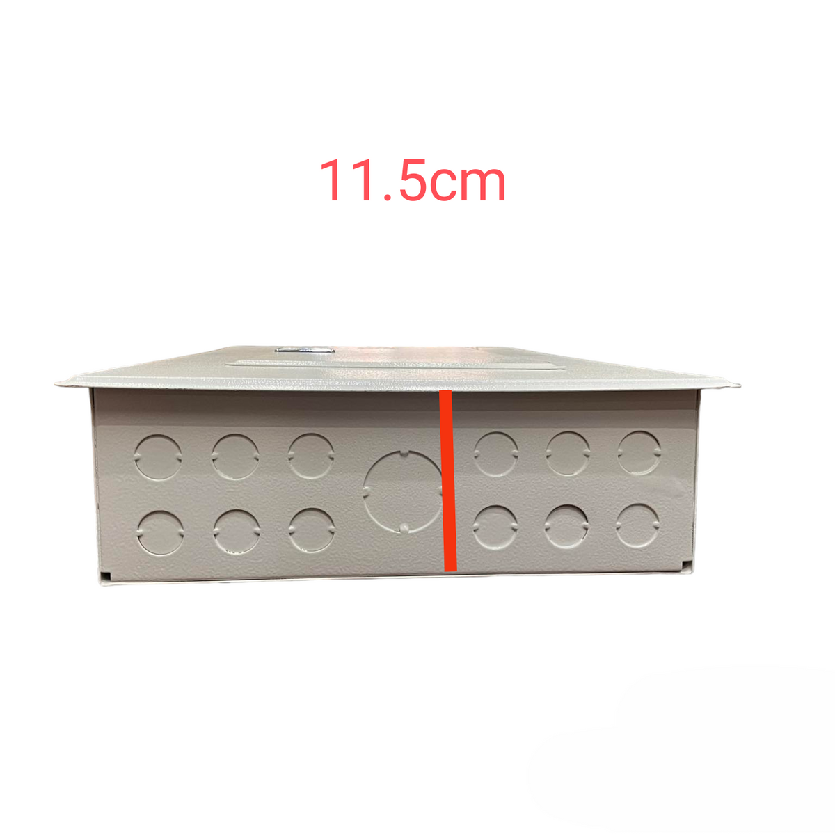 Koten 8 Branches 2P 225A Main Panel Board metal recessed box with circular knockouts 11 and a half cm depth