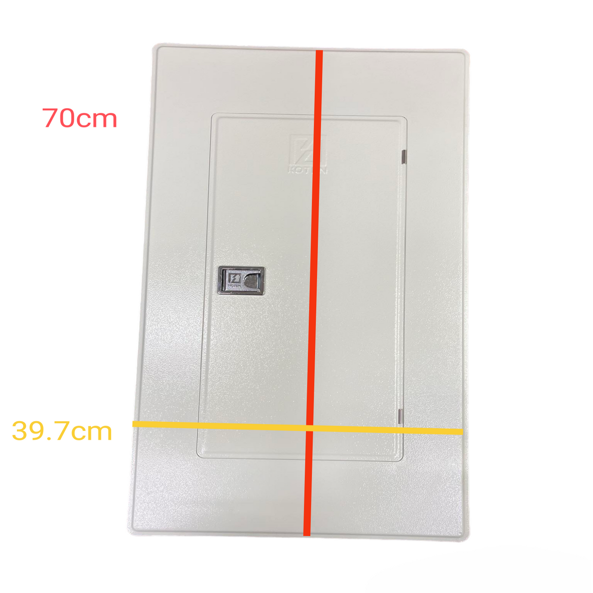 Koten white distribution box with small door and latch measurements 70cm by 39.7cm 8 Branches 175A 2P with B-On Branches
