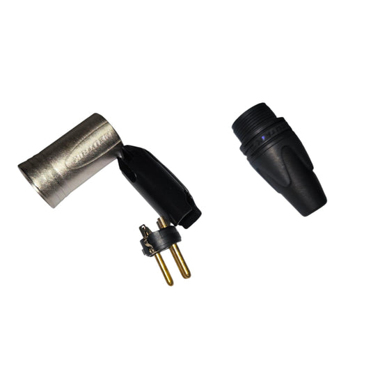Neutriks XLR male cable connector microphone accessory with metal and plastic components disassembled