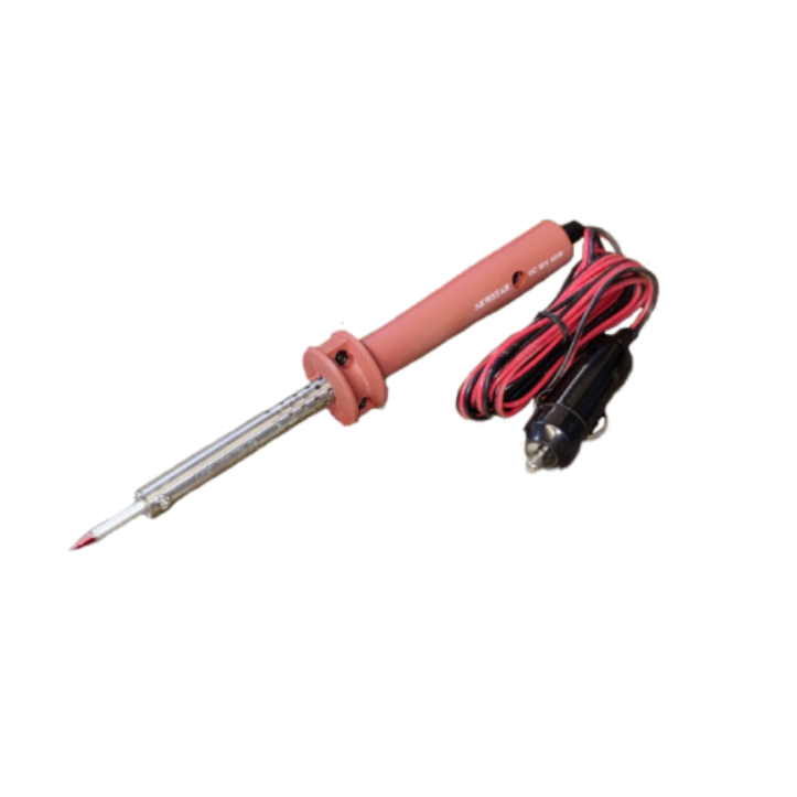 Newstar 40 watt battery operated soldering iron with red handle and attached power cord