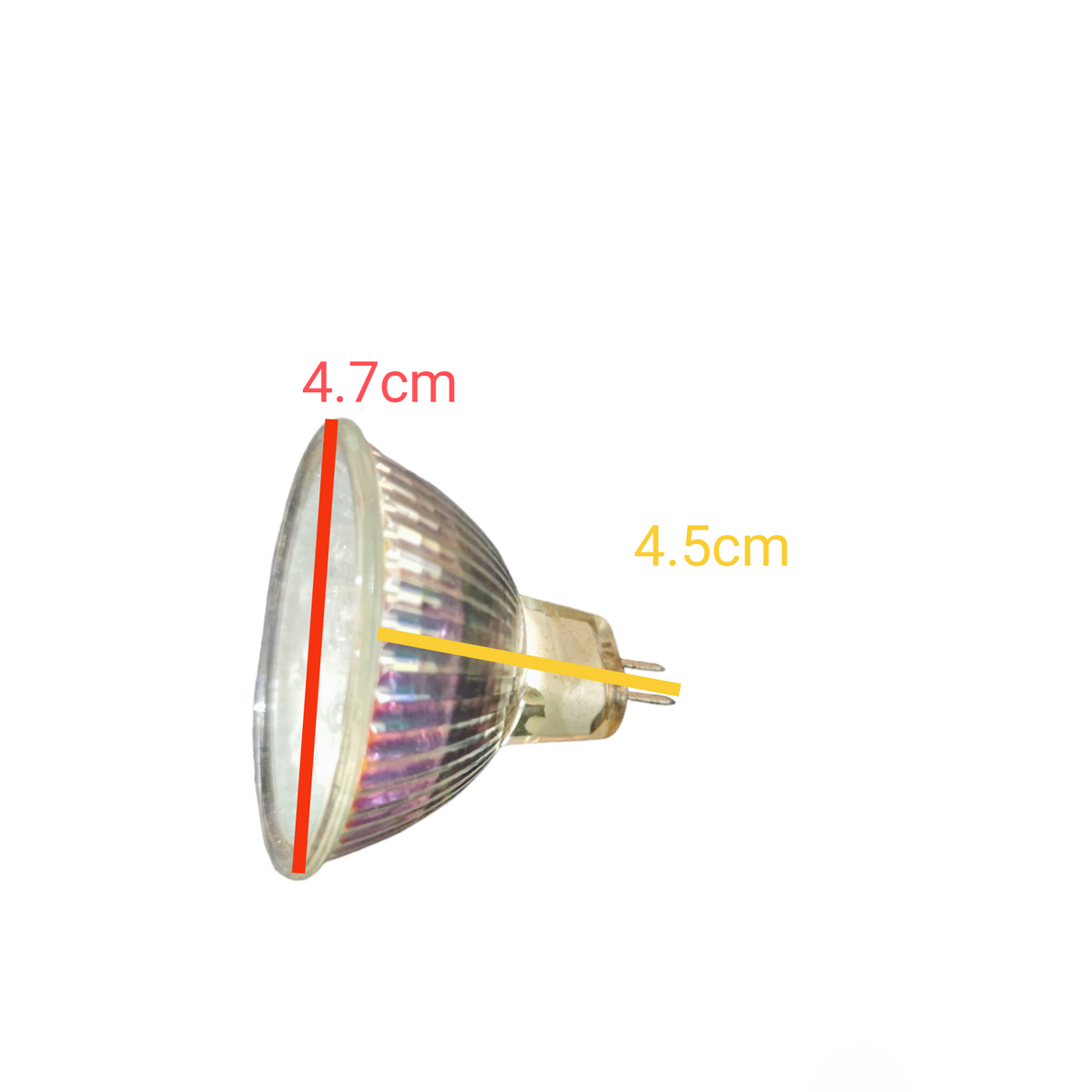 Novilite 1W LED MR16 12LEDS GU5.3 220V bulb with clear glass and measurement markings