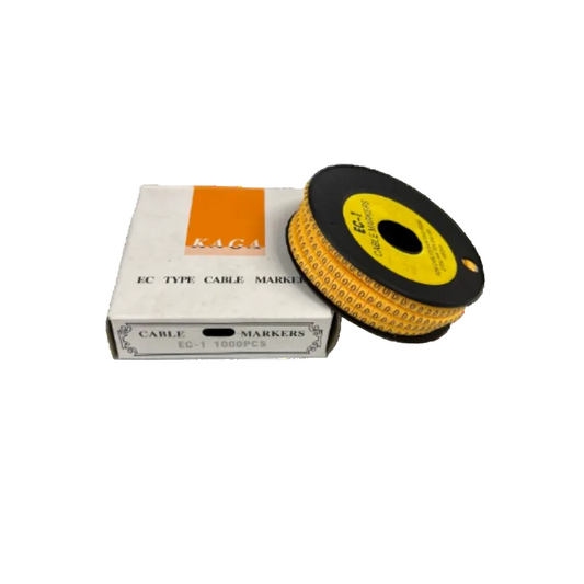 O Marker 2.6mm to 4.2mm cable management markers on a spool with packaging from China