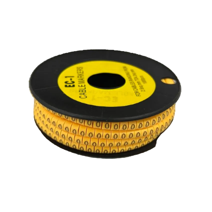 O Marker 2.6mm to 4.2mm cable management markers on a black and yellow spool from China
