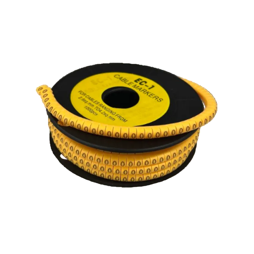 O Marker 2.6mm to 4.2mm cable management markers on black spool for organizing wires