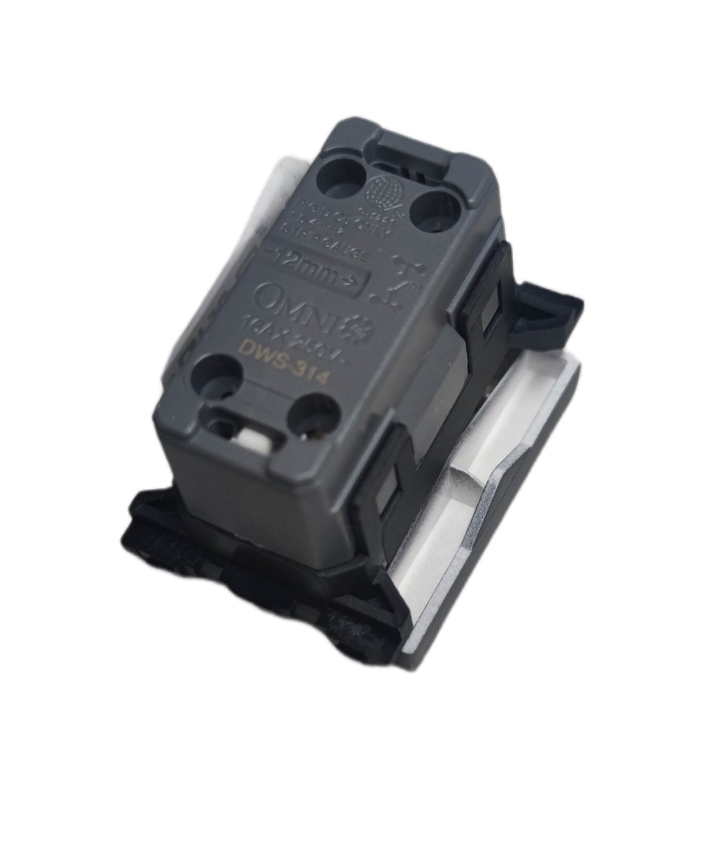 Omni 1 Way Illuminated Switch Medium black switch mechanism module for power points and wiring