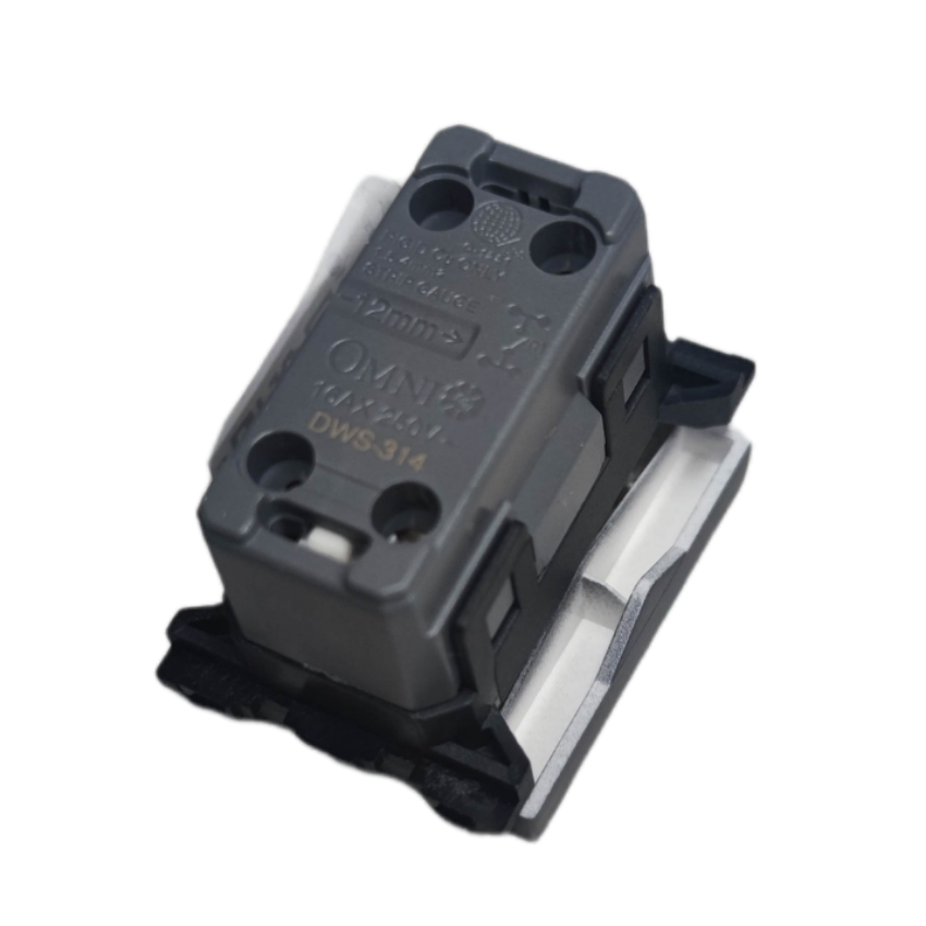 Omni 1 Way Illuminated Switch Medium black switch mechanism module for power points and wiring
