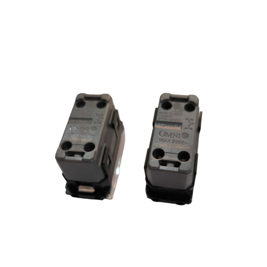 Omni 1-way switch 16A black electrical switch components for power points and plugs