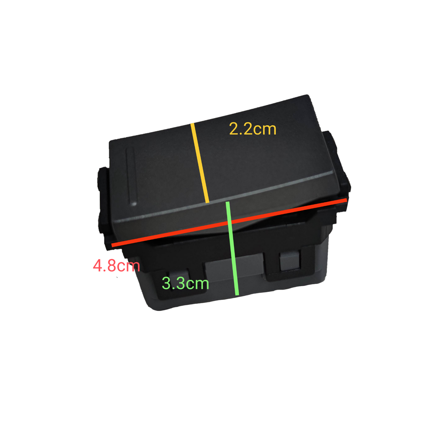 Omni 1 way switch designer graphite with dimensions 4.8cm by 3.3cm by 2.2cm for power points use