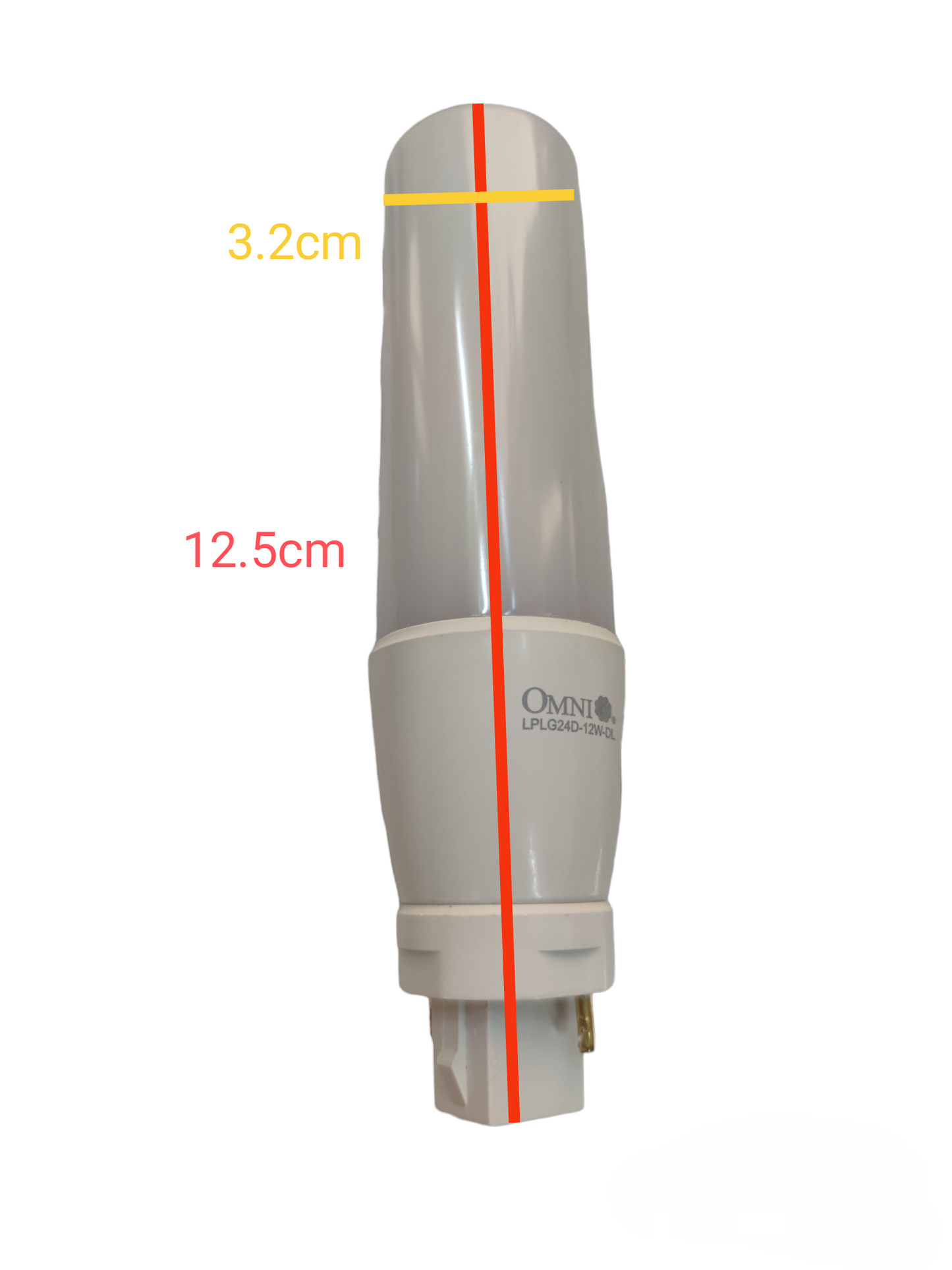 Omni 12W LED Pinlight G24d Daylight bulb with compact design and white casing