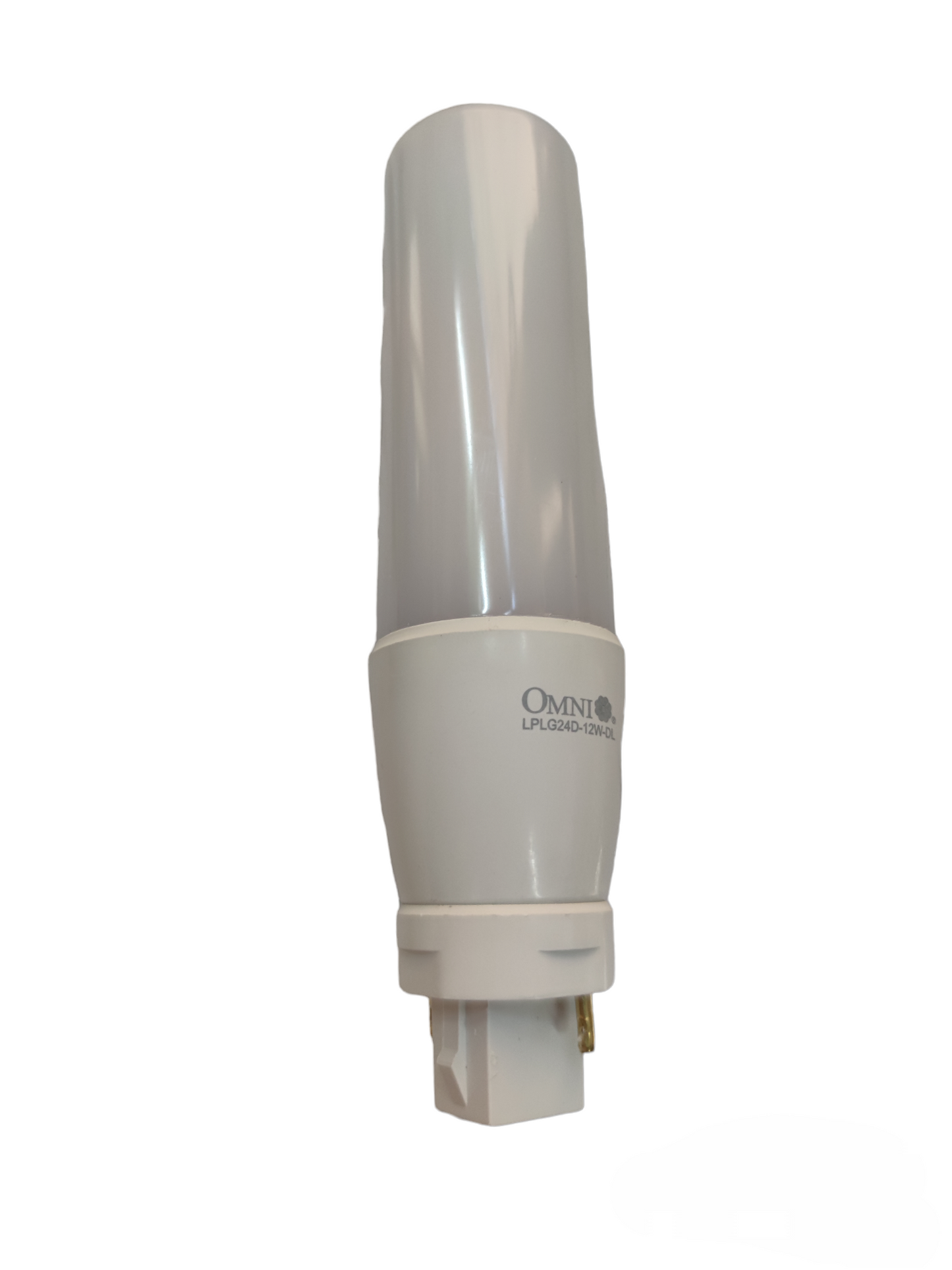 Omni 12W LED Pinlight G24d Daylight bulb with white base and clear cylindrical top