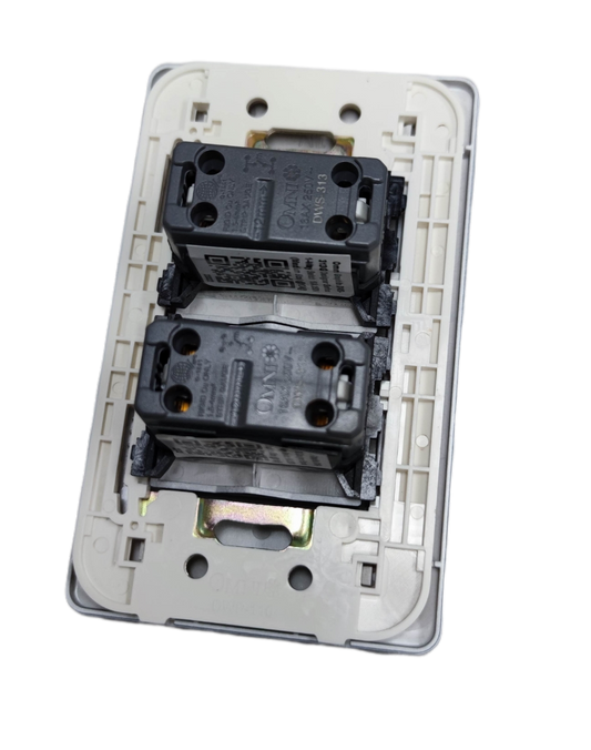 Omni 2 gang 1 way switch graphite with two load terminals for convenient electrical control