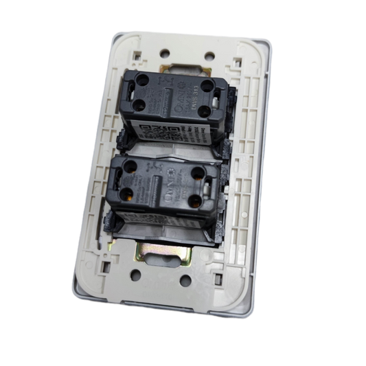 Omni 2 gang 1 way switch graphite with two load terminals for convenient electrical control