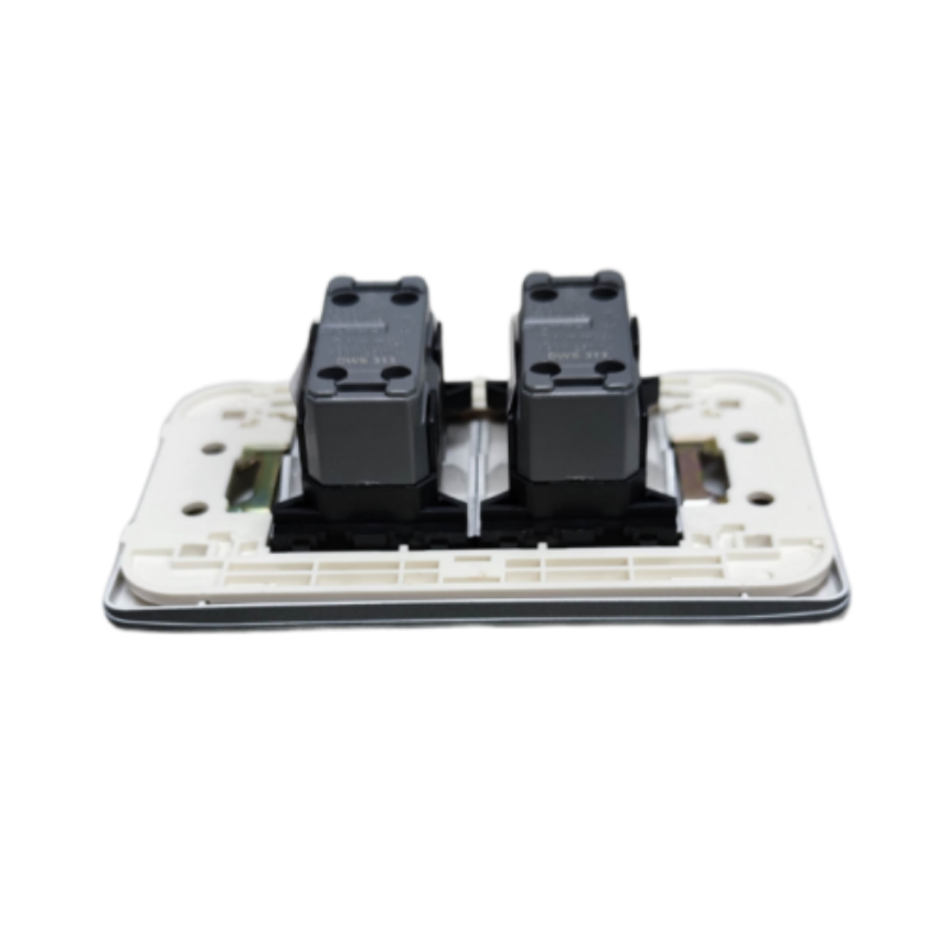 Omni 2 gang 1 way switch graphite with dual functionality for convenient electrical control