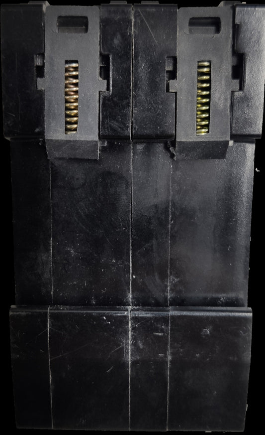 Omni 30A Circuit Breaker Bolt-on Type electrical component with black casing and brass contacts