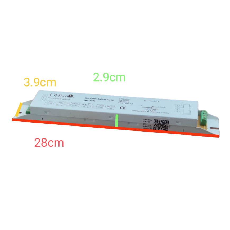 Omni 40W electronic ballast 220V for efficient lighting applications with compact design
