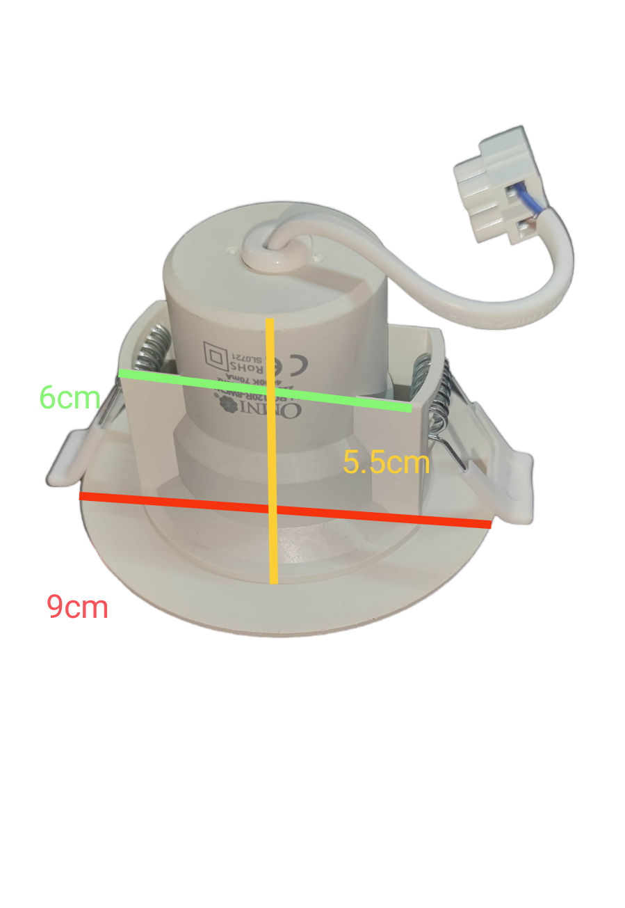 Omni 8W LED Down Light 4000K white round recessed ceiling light with spring clips and wiring connector