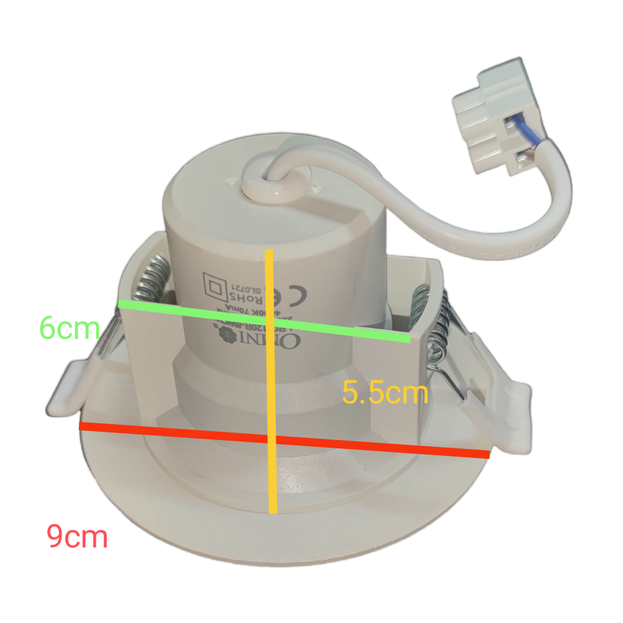 Omni 8W LED Down Light 4000K white round recessed ceiling light with spring clips and wiring connector