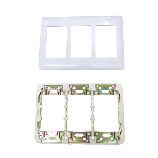 Omni 9 gang plate cover ivory with durable design for multi-gang electrical outlets