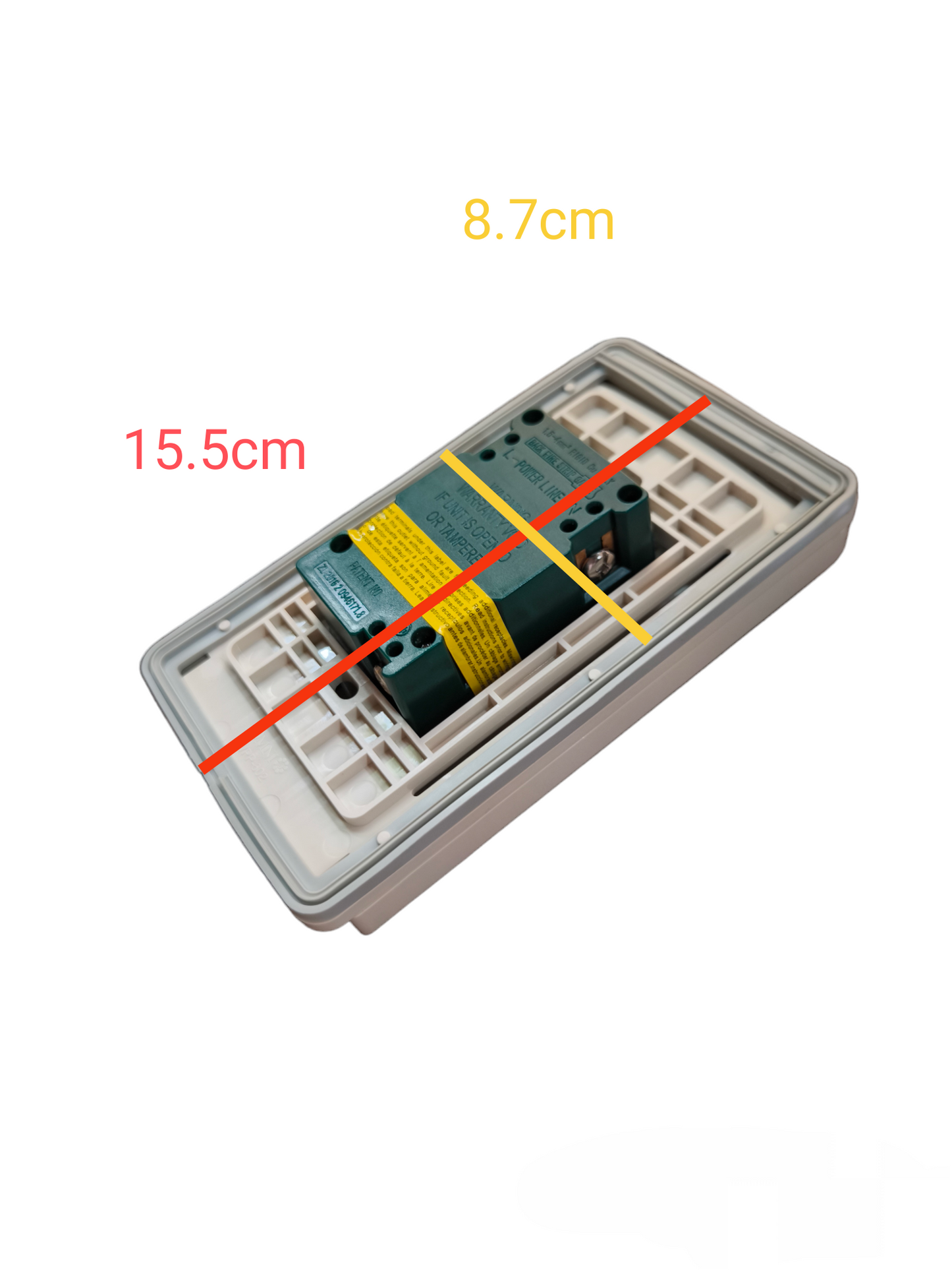 Omni Royu GFCI Duplex Outlet 20A 250V with dimensions 15.5cm by 8.7cm for power points and switches
