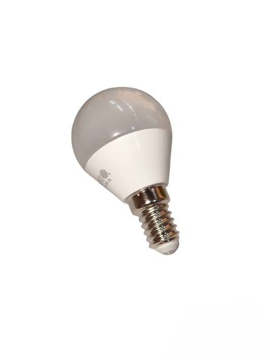 Omni LED bulb with frosted top and small screw base for energy-efficient lighting