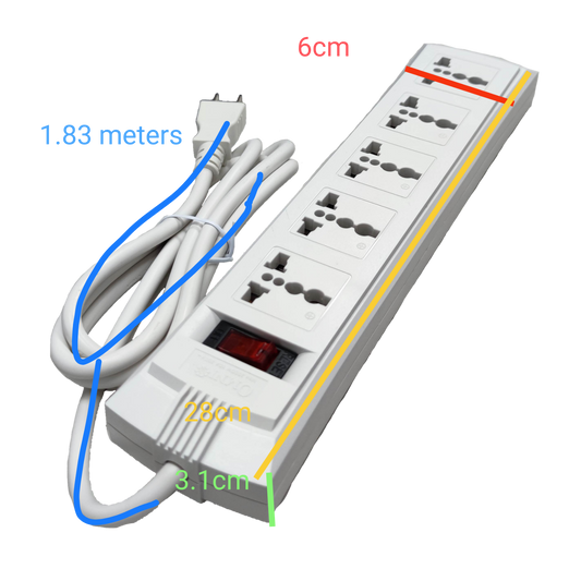 Omni WEU-105-PK power strip with six outlets and a 1.83-meter cable for versatile power access