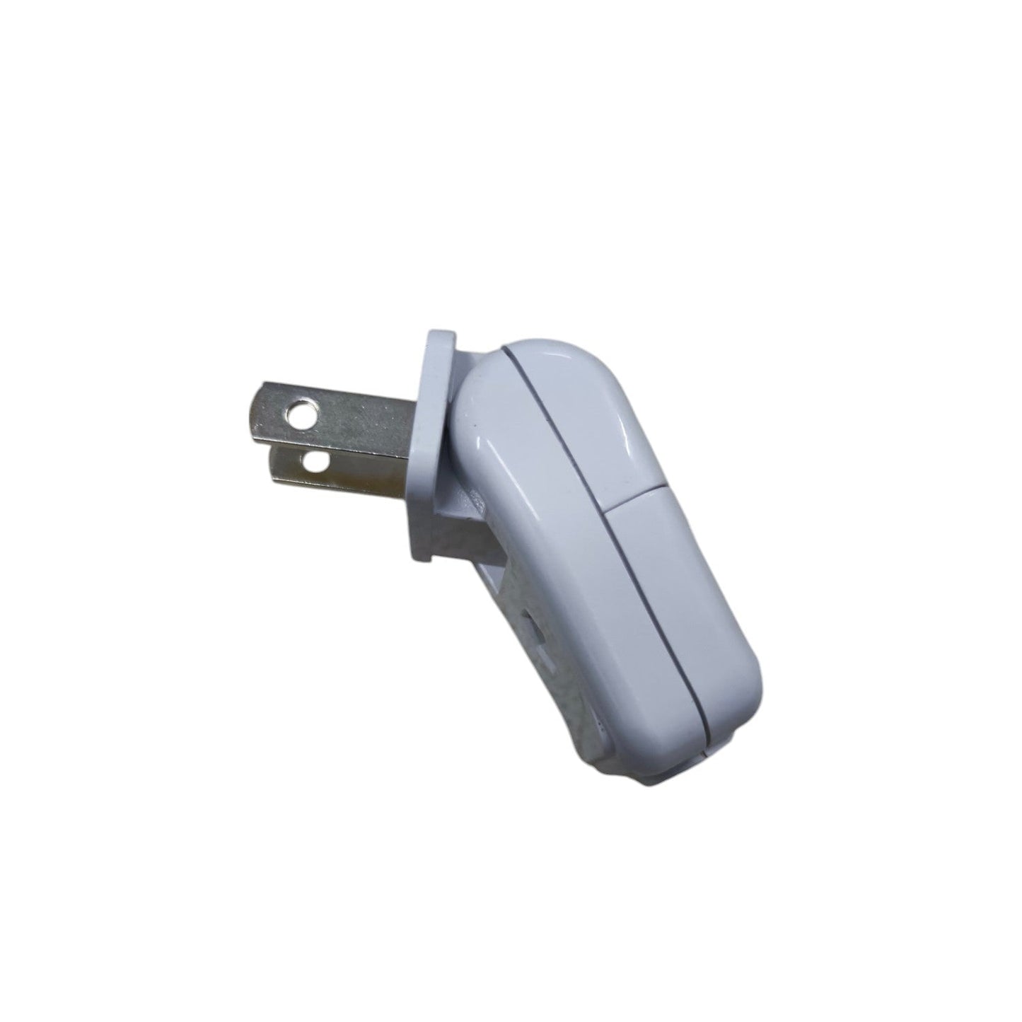 Omni WSP-003 swing plug white power plug with two metal prongs and angled design