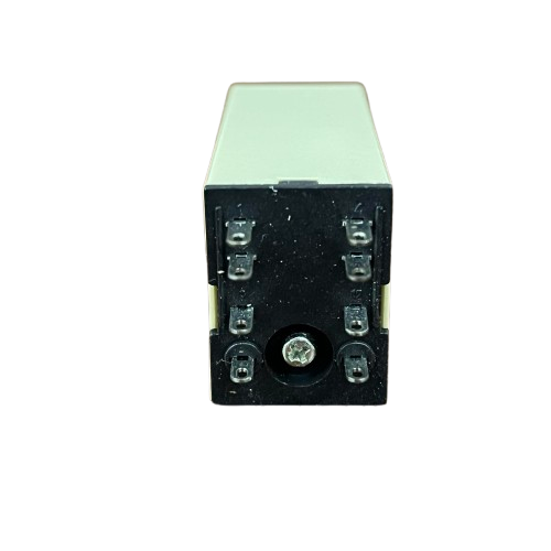 OMRON Timer Relay 10 seconds 8 pins 110V rectangular relay with black 8 pin base and mounting screw