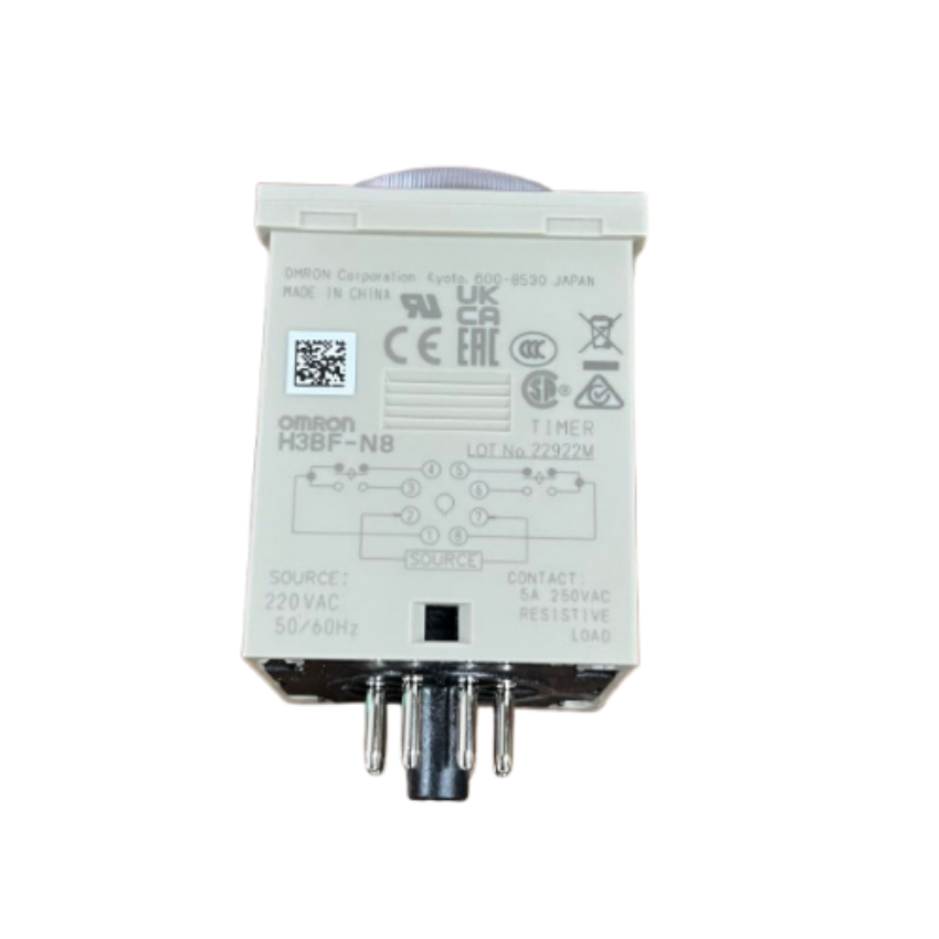 Omron timer relay 220V AC with multiple connectors for timing control applications