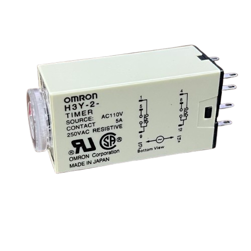 OMRON Timer Relay 30 seconds 8 pins 110V time delay relay with clear dial and 8 pin terminals