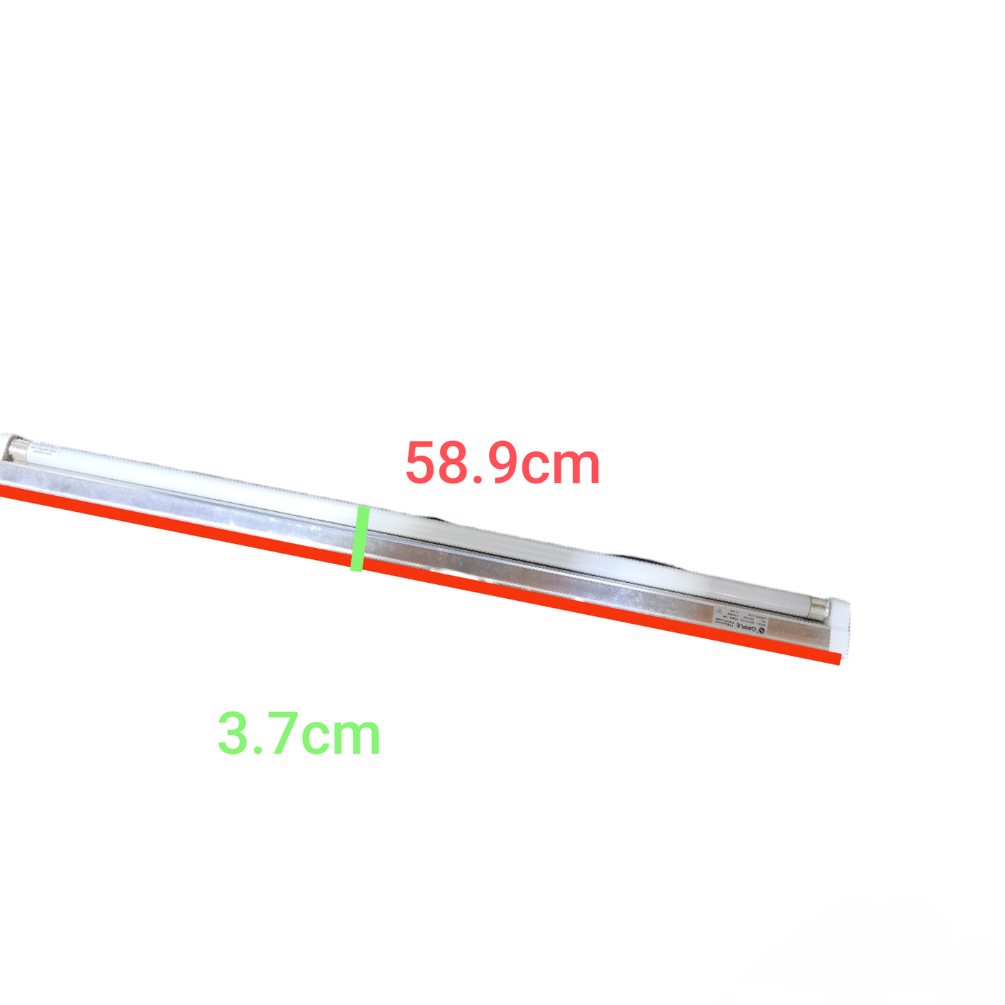 Opple 14W T5 fluorescent tube with dimensions 58.9cm length and 3.7cm width, ideal for energy-efficient lighting