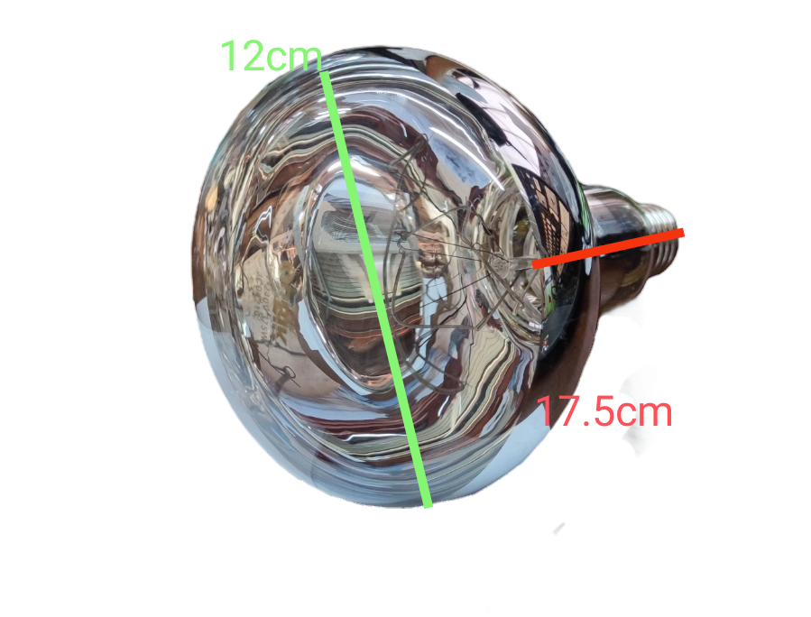 Electx Electrical Supply 375W infrared heat lamp incandescent bulb with reflective glass surface and screw base