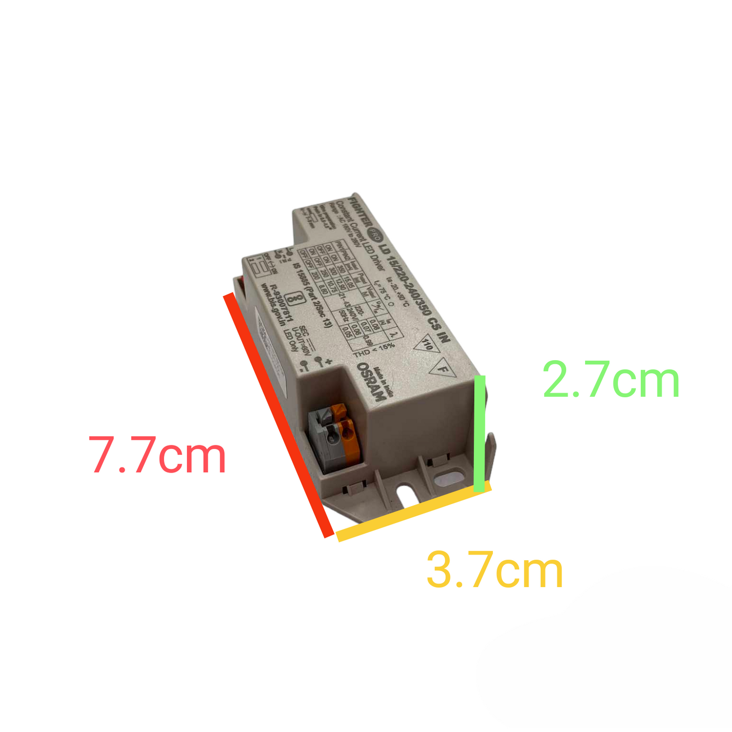 Osram LED driver 21-43V DC 350mA compact rectangular power supply unit with wiring terminals