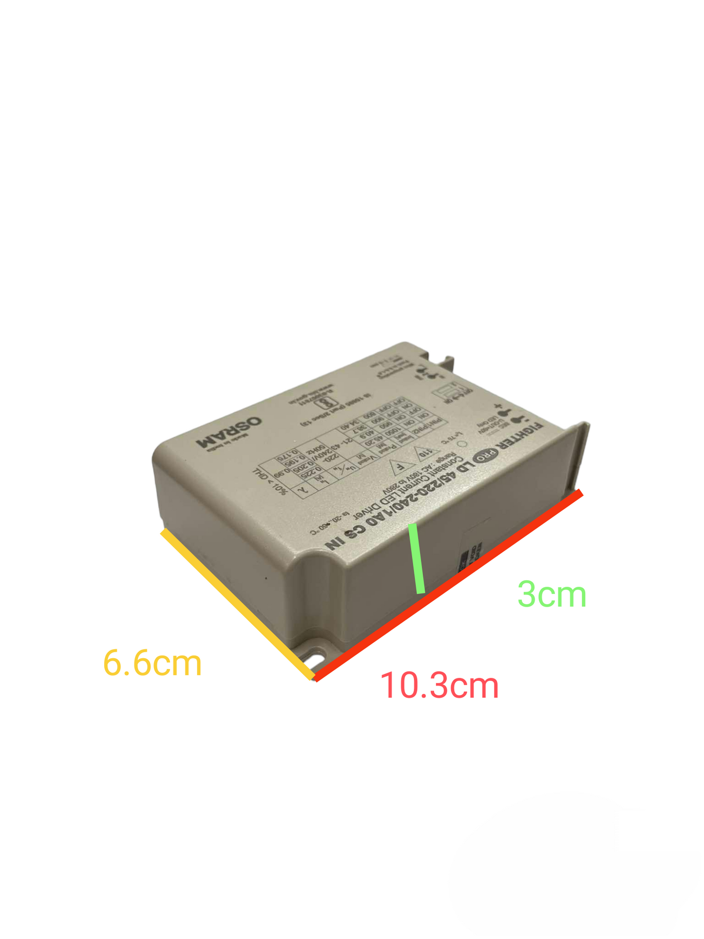 Osram LED Driver Constant Current 220V power supply unit with dimensions for lighting applications