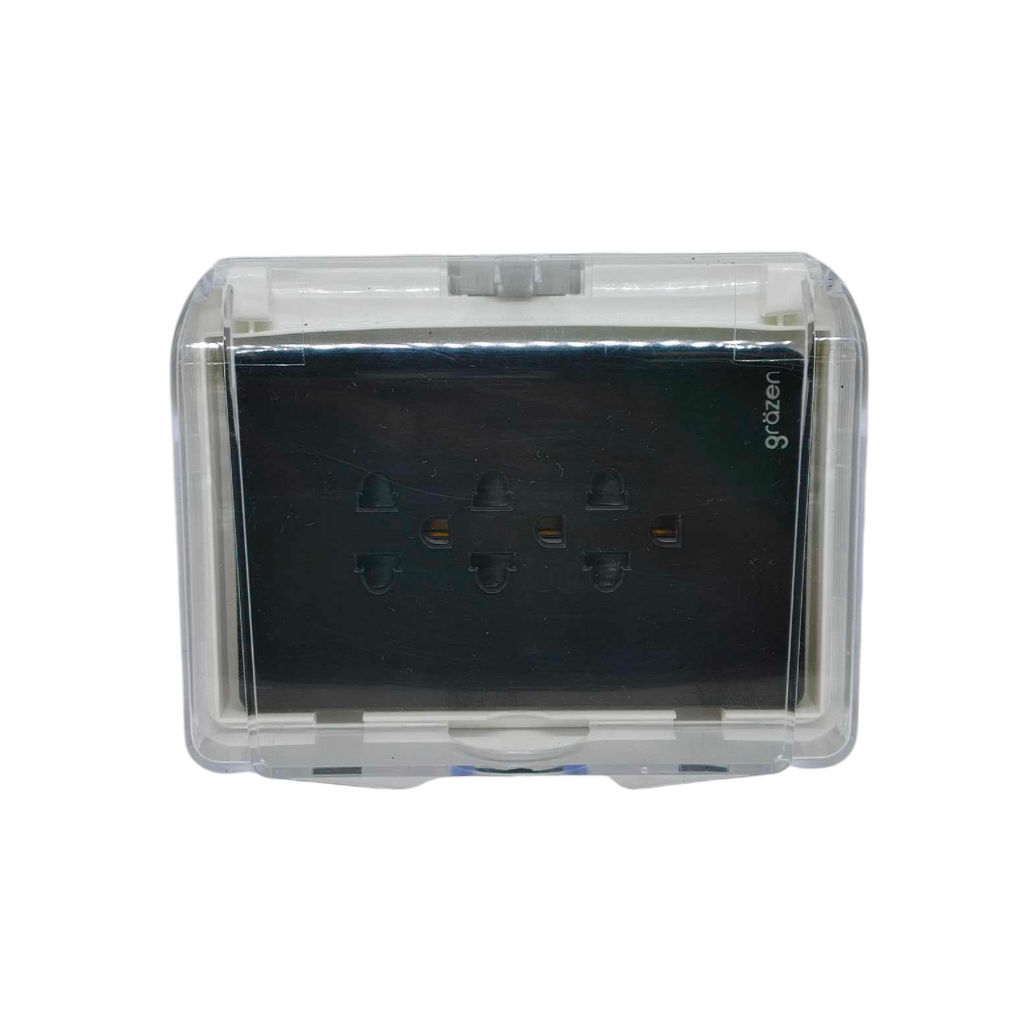 Grazen 16A outdoor weatherproof socket 220V with a clear protective cover for safe outdoor use