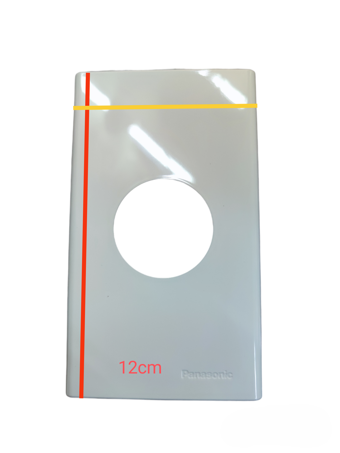 Panasonic 1 gang plate cover in white with circular opening for switches or plugs