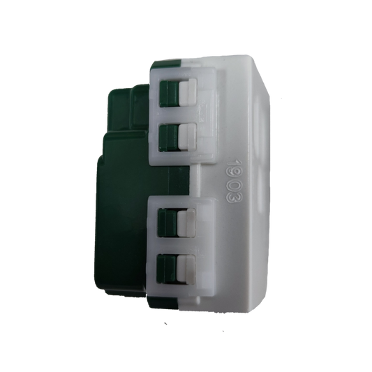 Panasonic 16A 250V flat pin outlet with ground white and green modular power point insert