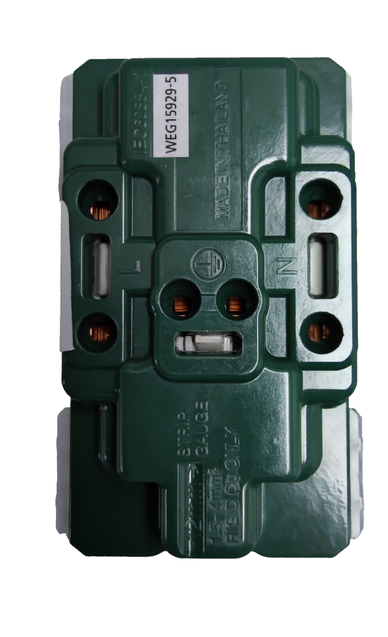 Panasonic 16A duplex outlet with ground 250V in durable green design for reliable electrical connections