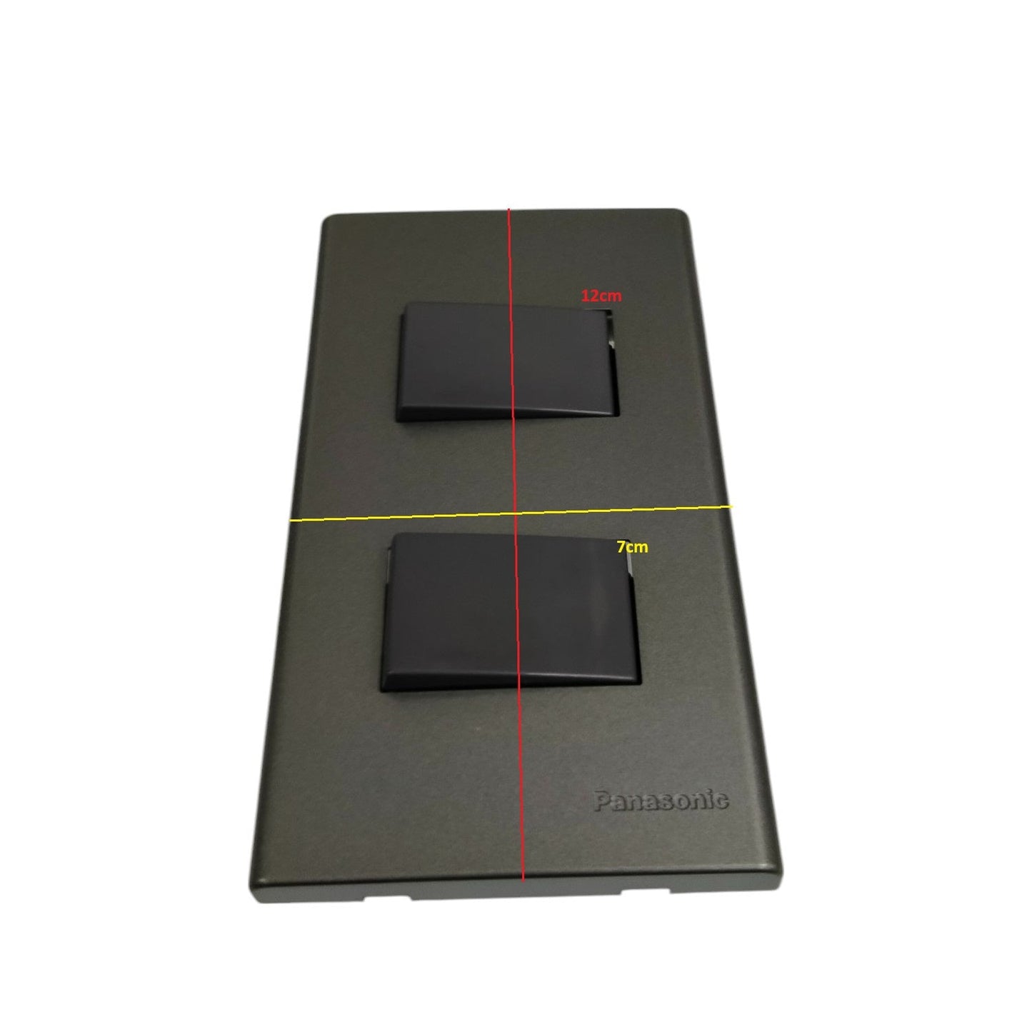 Panasonic 2 gang switch 4 way 16A 250V in sleek black design, ideal for home electrical installations