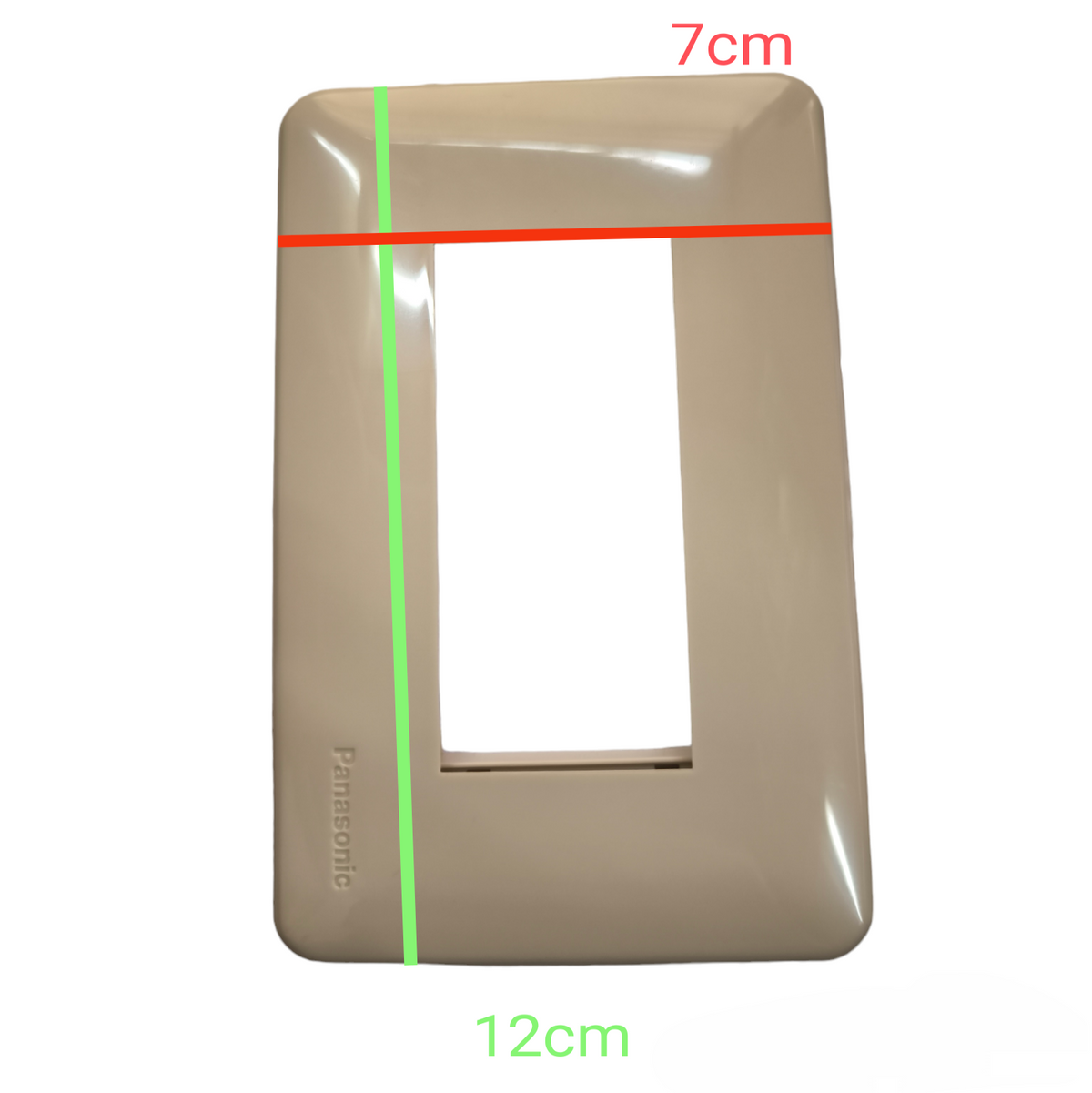 Panasonic 3 Gang Plate Cover in beige with smooth finish and rectangular cutout for switches