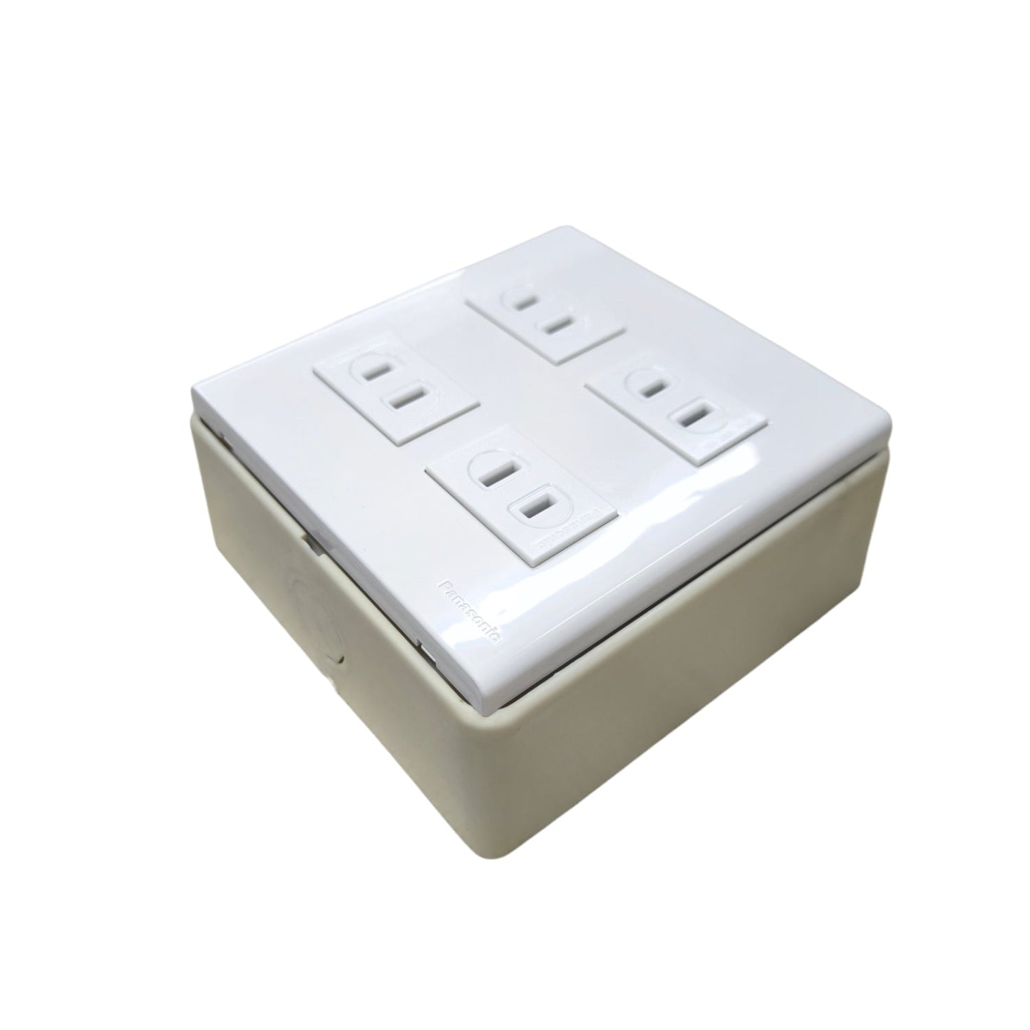 Panasonic 4 Gang Flat Pin Outlet 16A 250V power point with four sockets in white