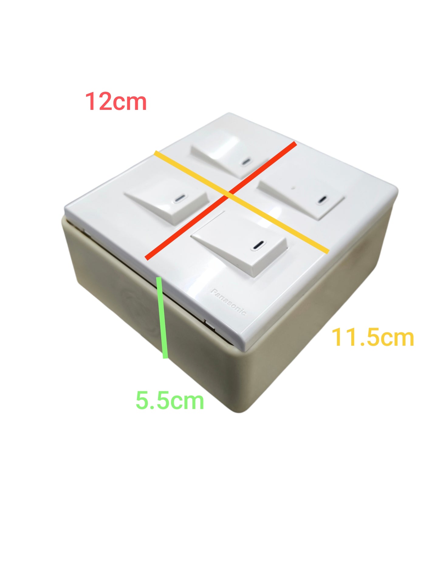 Panasonic 4 gang light switch 1 Way with a sleek white finish and clear indicator lights for easy use