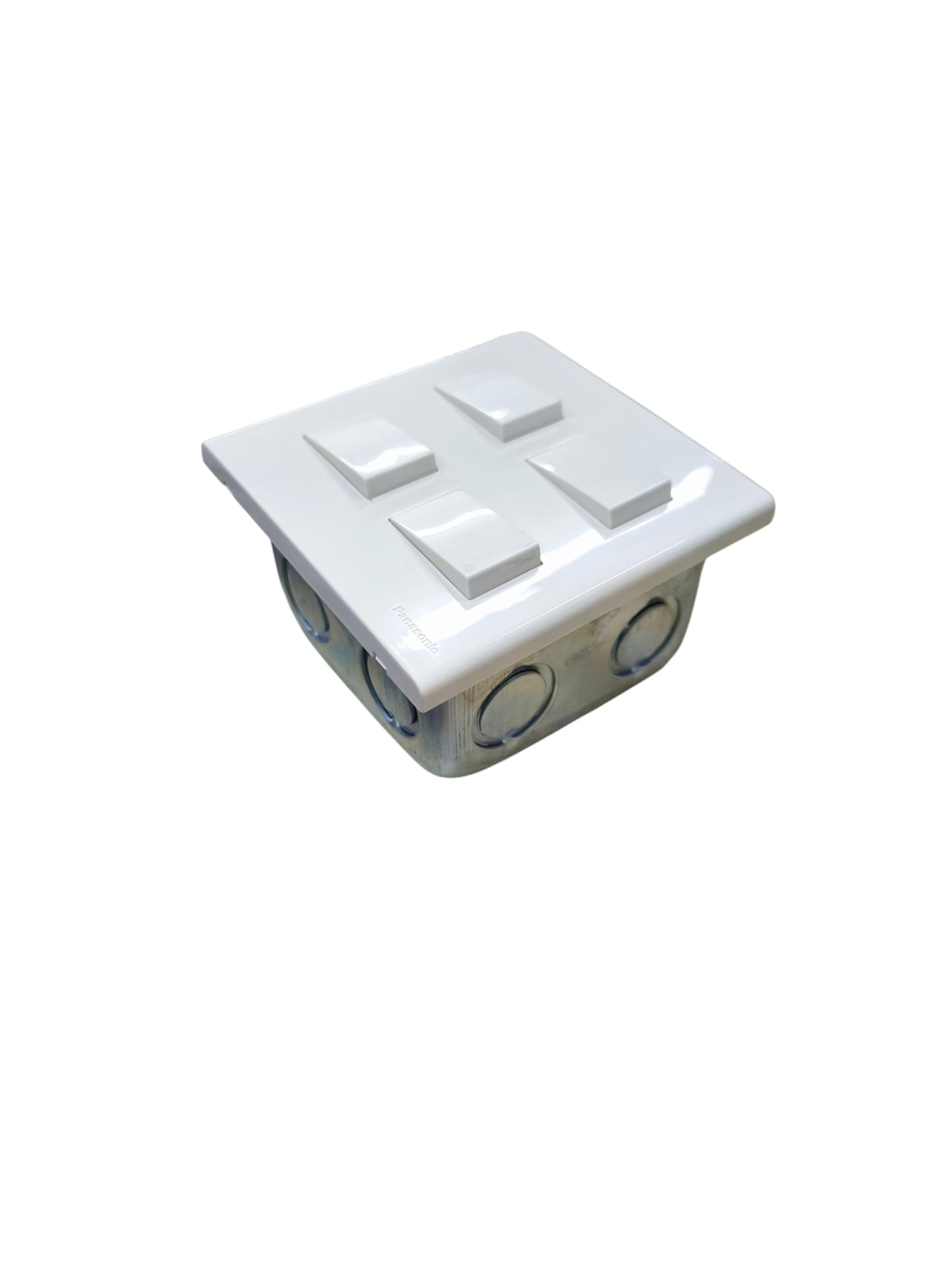 Panasonic 4 gang switch white plastic cover with metal mounting box for power control