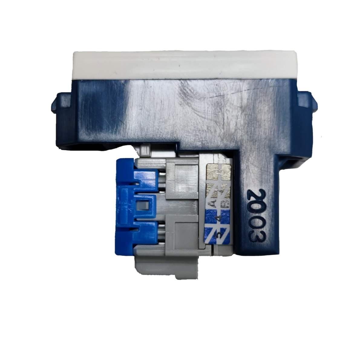 Panasonic CAT6 Data Outlet electrical circuitry part with blue and white connectors for network installations