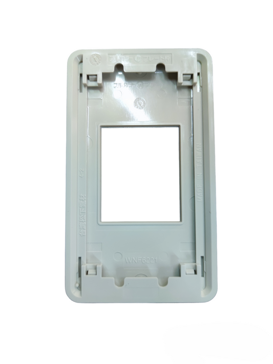 White Panasonic device plate cover for switches and power points with rectangular opening