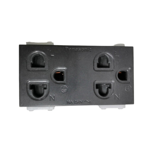 Panasonic Duplex Universal with Ground black electrical outlet socket for home wiring
