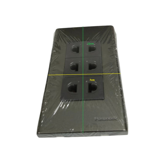 Panasonic metallic gray power socket 16A 250V with four outlets for safe electrical connections