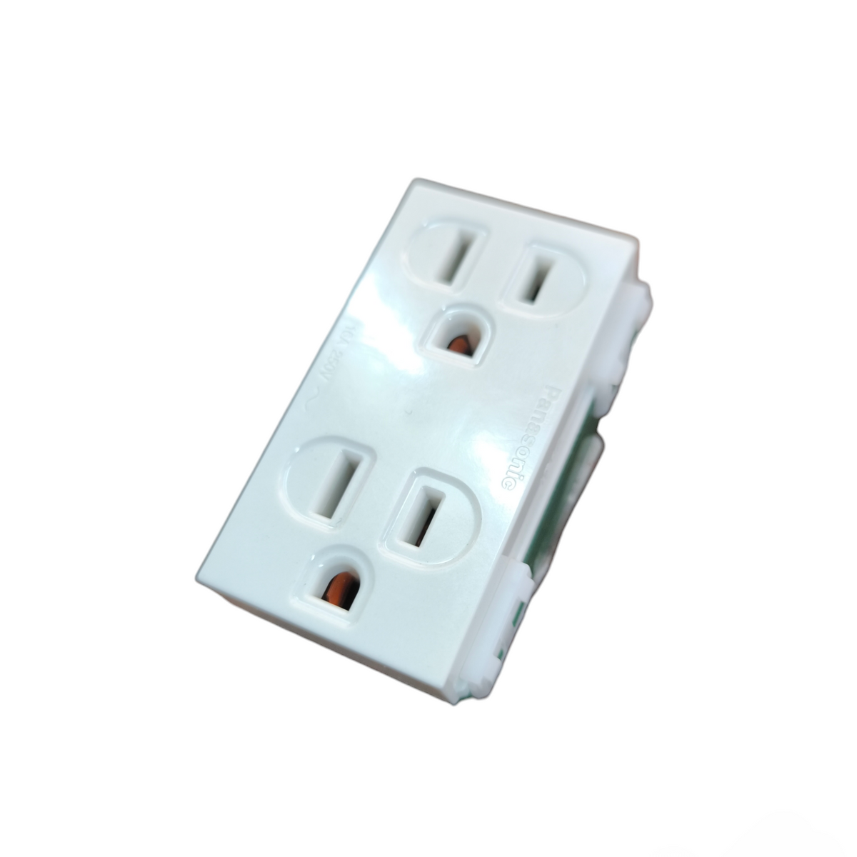 Panasonic duplex flat pin outlet 16A 250V white double socket modular power point insert