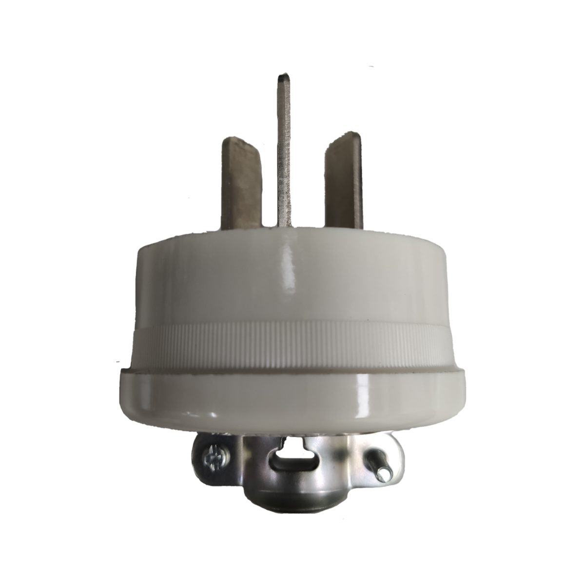 Panasonic Range Plug 30A 250V white power plug with three metal prongs and mounting bracket